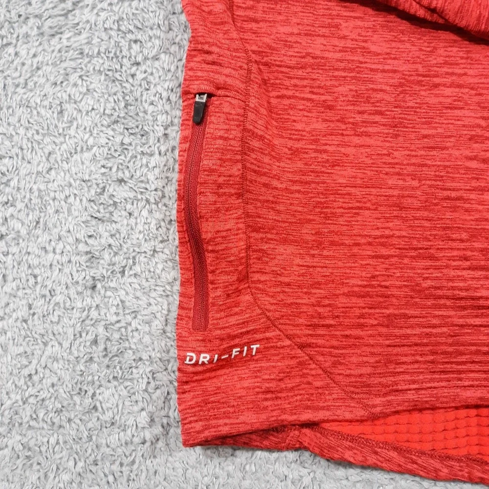 Nike Running 1/4 Zip Sweatshirt Womens Medium Burnt Orange Waffle Knit Dri-Fit